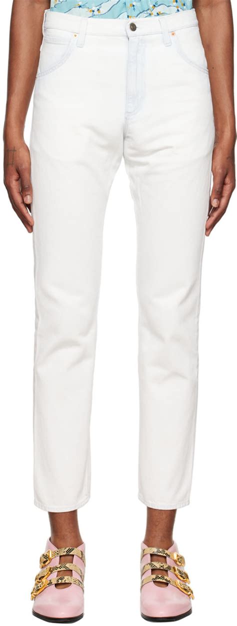 gucci white jeans|gucci ripped denim jeans.